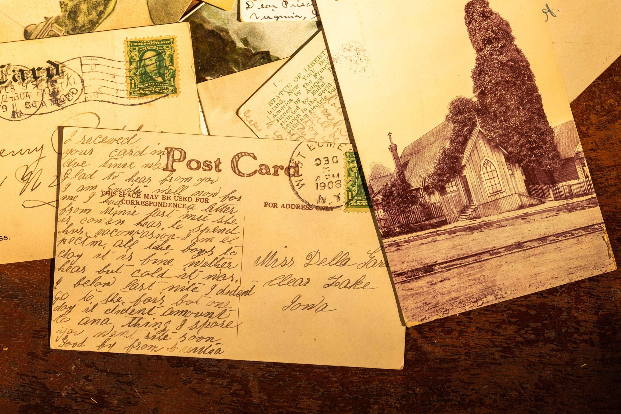 Antique American Postcards with Script - Novelbookstore.co
