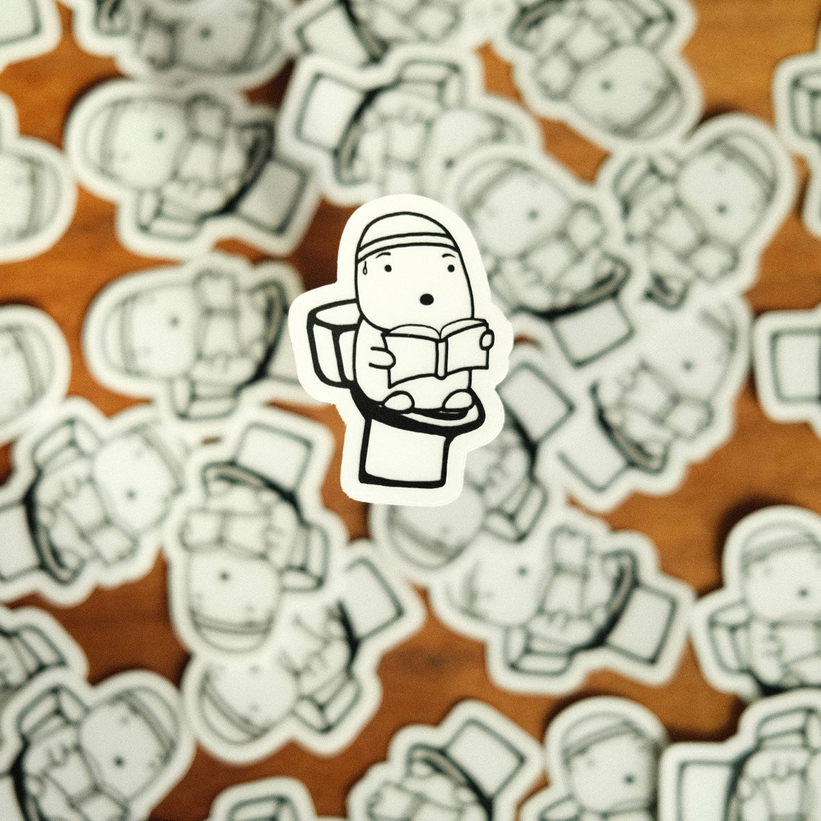 Plumbis Reading on Toilet