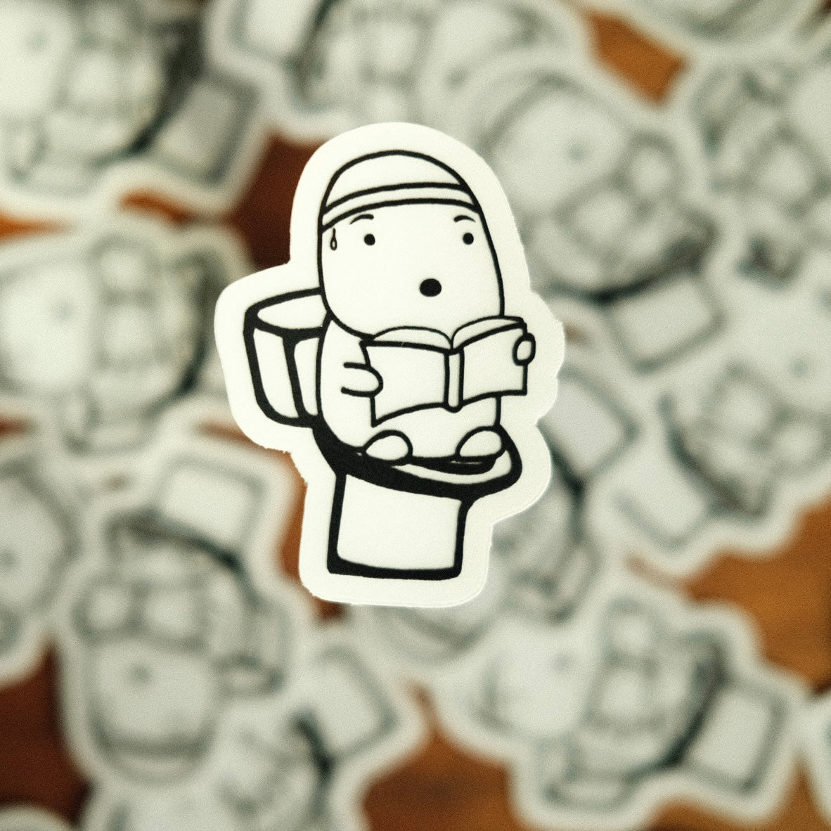 Plumbis Reading on Toilet