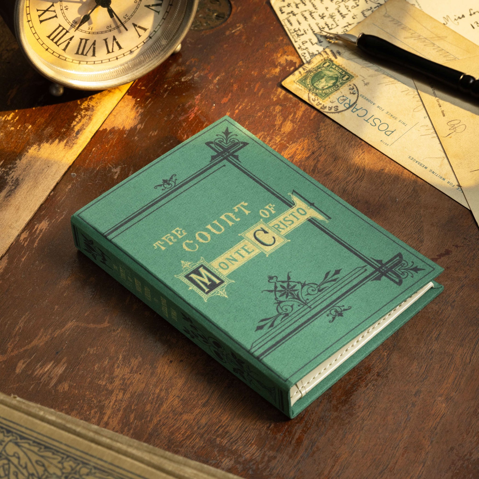 'The Count of Monte Cristo' (Emerald Green) by Alexandre Dumas 1844 Passport/Notebook Wallet - Novelbookstore.co