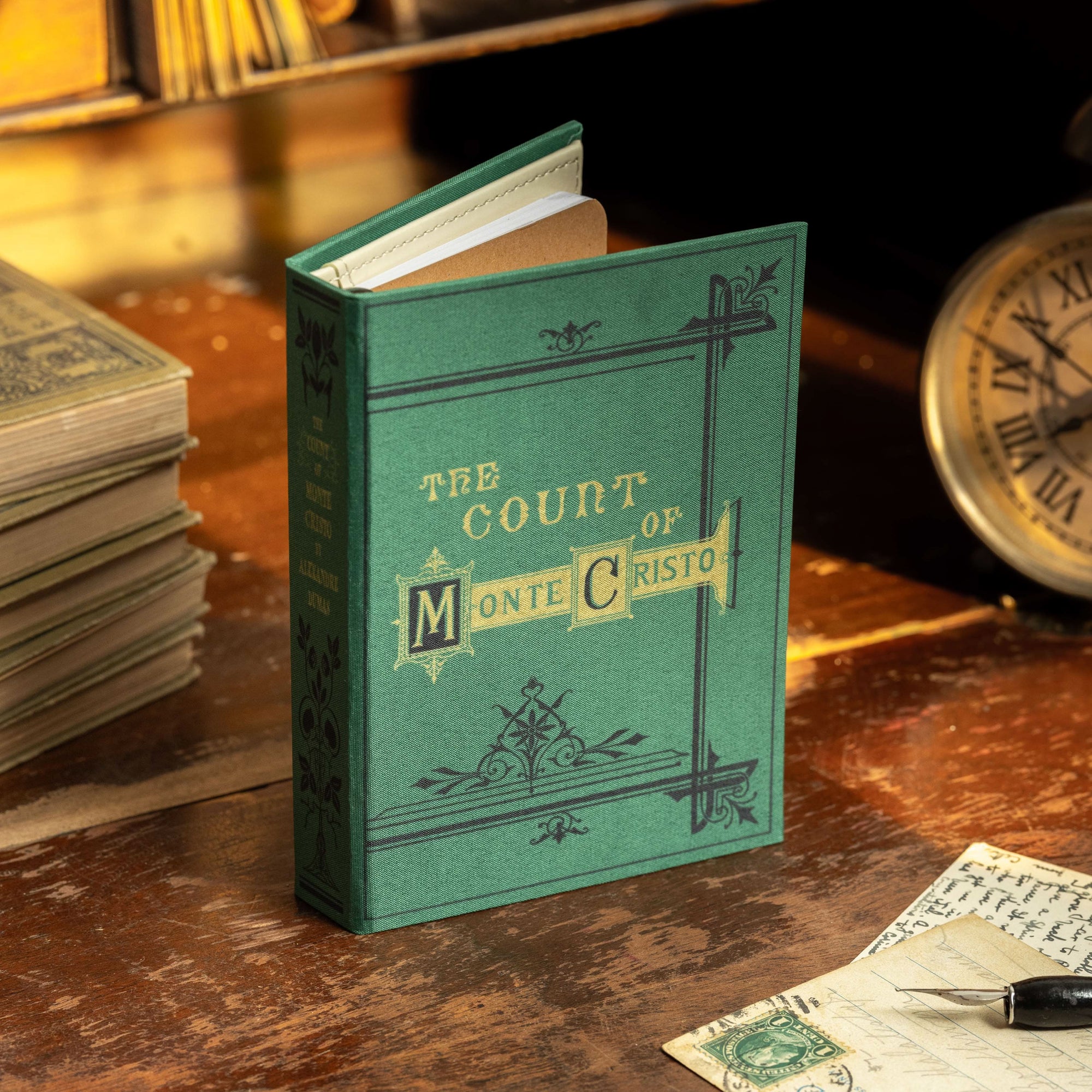 'The Count of Monte Cristo' (Emerald Green) by Alexandre Dumas 1844 Passport/Notebook Wallet - Novelbookstore.co