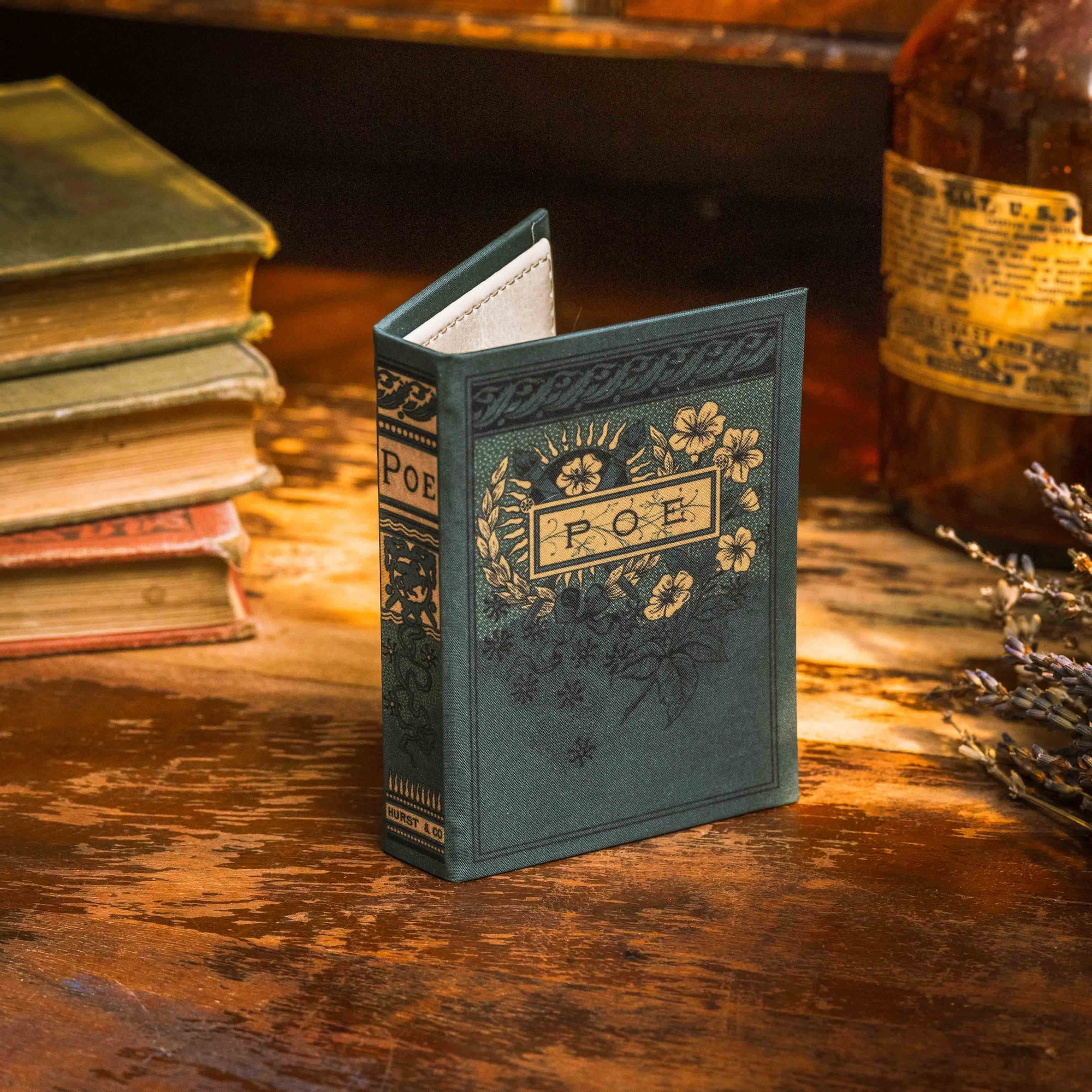 (Atlantic Green)The Complete Poetical Works of Edgar Allan Poe 1884 Book Wallet - Novelbookstore.co