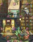 Critters Reading in Library Poster - Novelbookstore.co